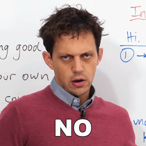 Man In Red Sweater Saying No GIF