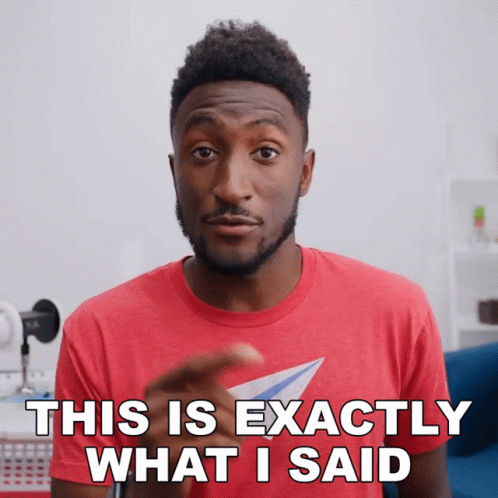 A Man In A Red T-Shirt Says This Is Exactly What I Said GIF