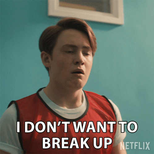 A Man In A Red Vest Says I Don T Want To Break Up GIF