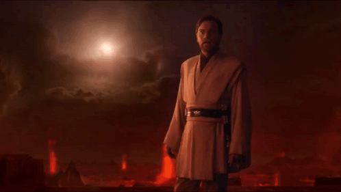 A Man In A Robe With The Words Only A Sith Deals In Absolutes Written Below Him GIF
