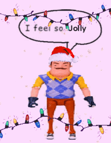 A Man In A Santa Hat Says I Feel So Jolly In A Speech Bubble GIF