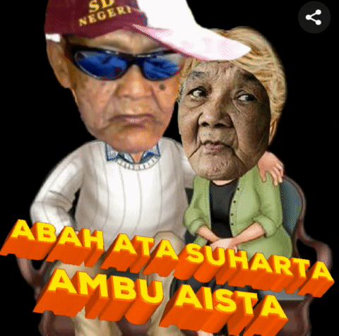A Man In A Sd Negeri Hat Is Sitting Next To An Older Woman GIF