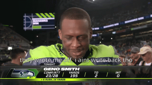 Man In Seahawks Jersey Crying Watching Football GIF