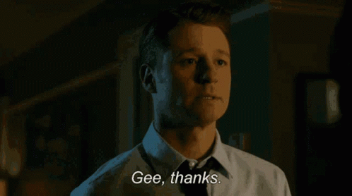 A Man In A Shirt And Tie Is Saying Gee Thanks GIF