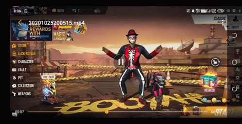 A Man In A Skeleton Outfit Is Playing A Game GIF
