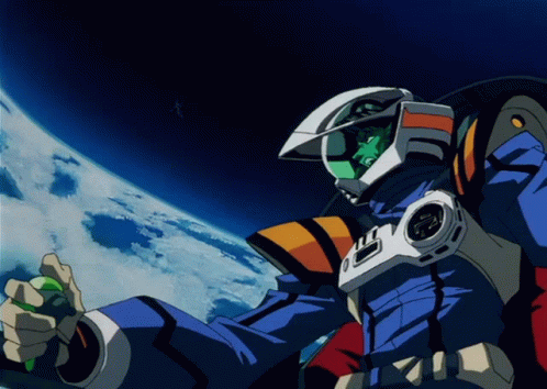 A Man In A Space Suit With The Letter S On The Chest GIF