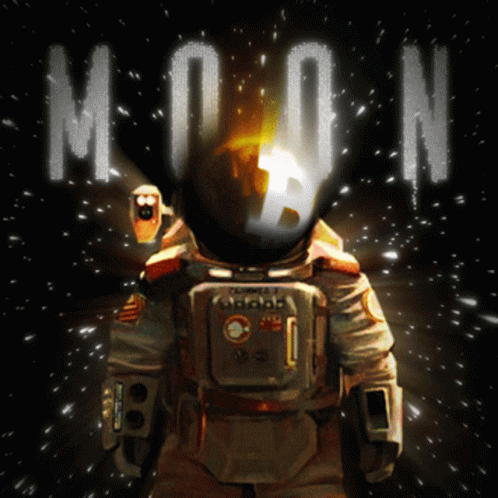 A Man In A Space Suit With The Word Moon Behind Him GIF