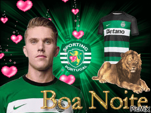 A Man In A Sporting Portugal Jersey Is Surrounded By Hearts GIF