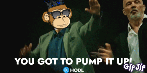 A Man In A Suit And A Monkey With A Crown On His Head Says You Got To Pump It Up Gif Jif GIF