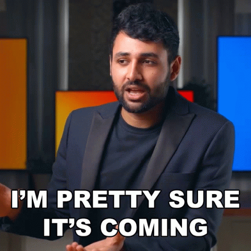 A Man In A Suit And Black Shirt Says I 'M Pretty Sure It 'S Coming GIF
