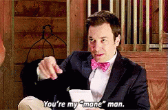A Man In A Suit And Bow Tie Is Saying You 'Re My Mane Man . GIF