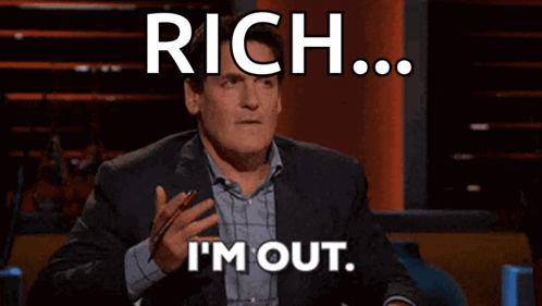 A Man In A Suit And Plaid Shirt Says Rich ... I 'M Out GIF