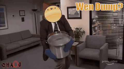A Man In A Suit And Tie Is Carrying A Pot With The Words Wen Dump Written On The Bottom GIF