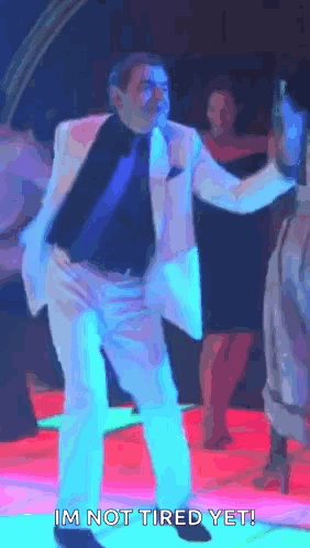 Man In Suit Dancing Says Im Not Tired Yet GIF
