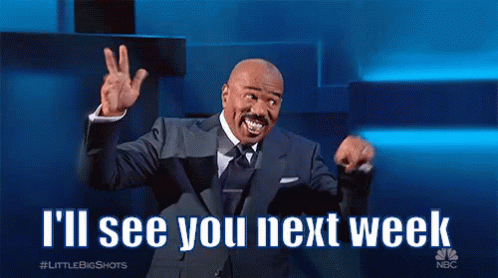 A Man In A Suit And Tie Is Giving A Peace Sign And Says I 'Ll See You Next Week GIF