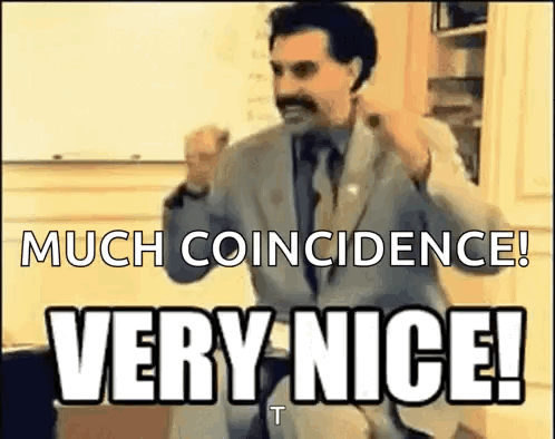 A Man In A Suit And Tie Is Giving A Speech And Says Much Coincidence ! Very Nice ! GIF
