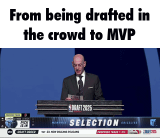 A Man In A Suit And Tie Is Giving A Speech At A Podium That Says Draft 2025 Selection GIF