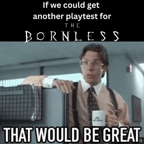 A Man In A Suit And Tie Is Holding A Cup Of Coffee In Front Of A Sign That Says The Bornless . GIF