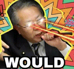 A Man In A Suit And Tie Is Holding A Gun And Says " Would " On The Bottom GIF