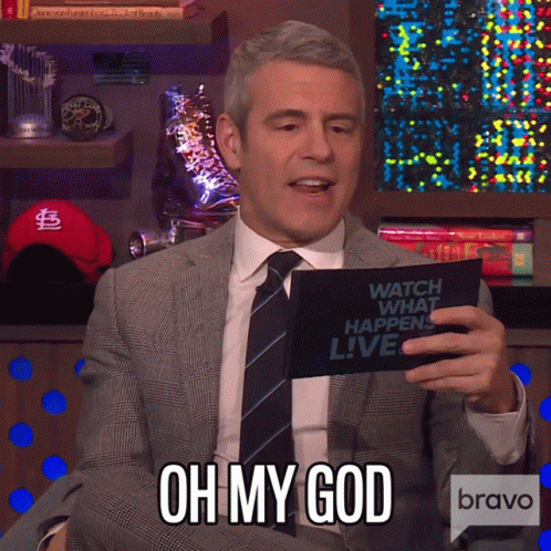 Man In Suit Holding Watch What Happens Live Paper GIF