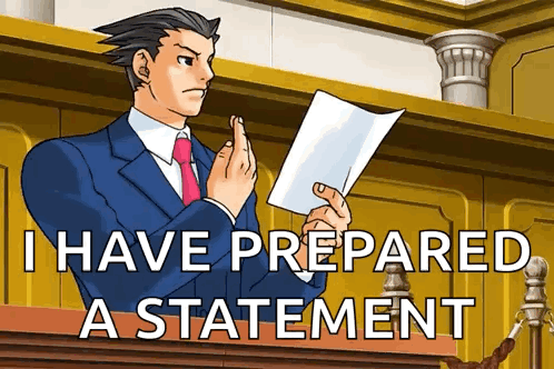 A Man In A Suit And Tie Is Holding A Piece Of Paper With The Words I Have Prepared A Statement Behind Him GIF