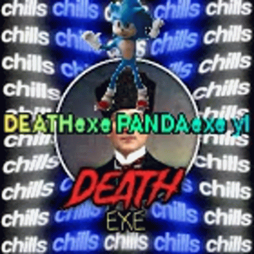 A Man In A Suit And Tie Is Holding A Sonic The Hedgehog Doll On His Head . GIF
