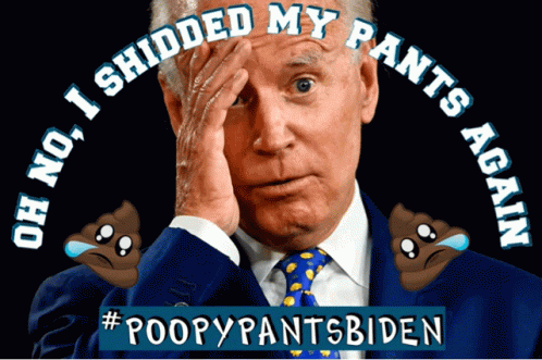 A Man In A Suit And Tie Is Holding His Hand To His Forehead With The Words " I Shidded My Pants Again " GIF