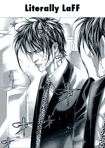 A Man In A Suit And Tie Is Looking At Himself In A Mirror With The Words Literally Laff Above Him GIF