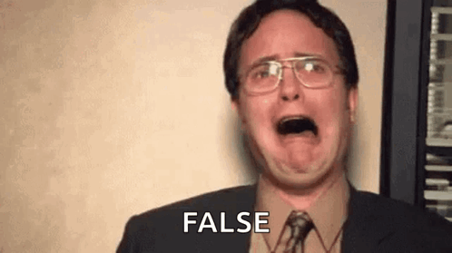 A Man In A Suit And Tie Is Making A Funny Face And Saying False . GIF