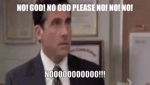 A Man In A Suit And Tie Is Making A Funny Face And Saying No ! GIF