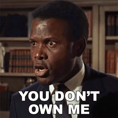 A Man In A Suit And Tie Is Making A Funny Face And Saying " You Don 'T Own Me " GIF