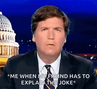 A Man In A Suit And Tie Is Making A Funny Face And Says `` Me When My Friend Has To Explain The Joke '' GIF