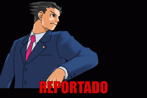 A Man In A Suit And Tie Is Pointing And The Word Reportado Is Below Him GIF