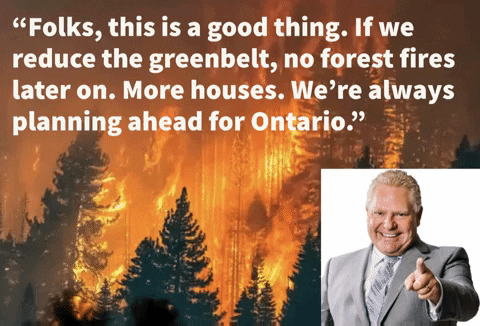 A Man In A Suit And Tie Is Pointing At A Forest Fire GIF