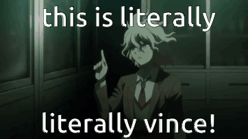 A Man In A Suit And Tie Is Pointing Up With The Words This Is Literally Literally Vince . GIF