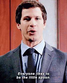 A Man In A Suit And Tie Is Saying Everyone Likes To Be The Little Spoon . GIF