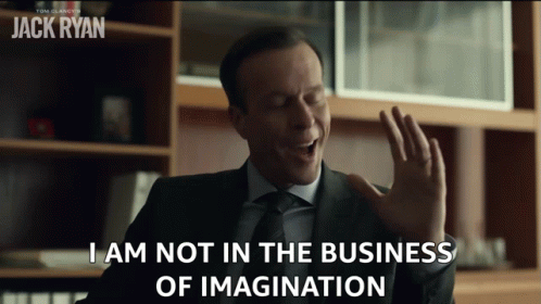 A Man In A Suit And Tie Is Saying I Am Not In The Business Of Imagination GIF
