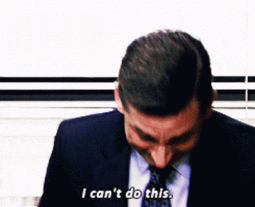 A Man In A Suit And Tie Is Saying " I Can 'T Do This " GIF
