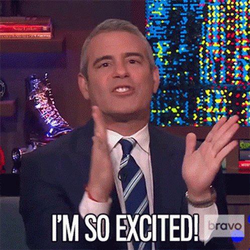 Man In Suit And Tie Says I'm So Excited GIF