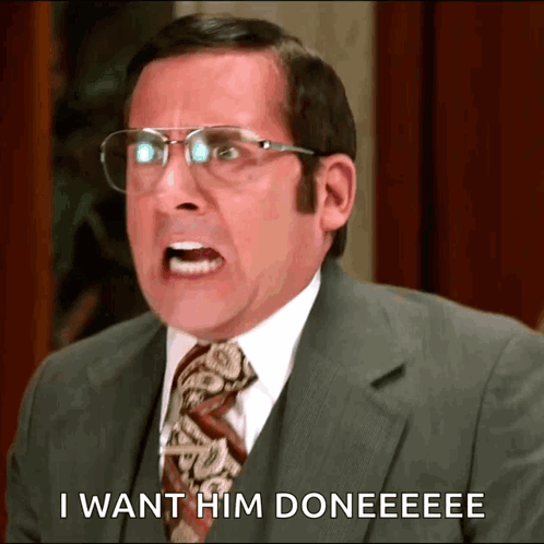 A Man In A Suit And Tie Is Saying I Want Him Doneeeee GIF