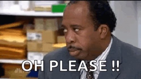 A Man In A Suit And Tie Is Saying `` Oh Please !! '' . GIF