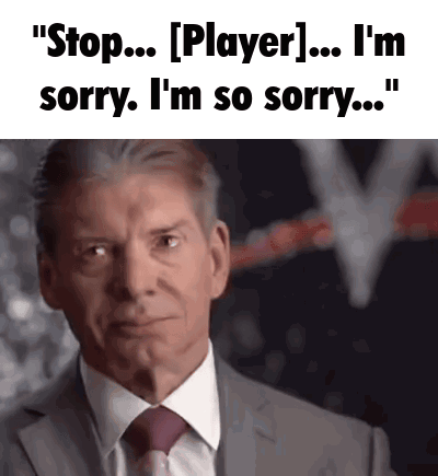 A Man In A Suit And Tie Is Saying " Stop Player I 'M Sorry I 'M So Sorry ... " GIF