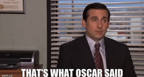 A Man In A Suit And Tie Is Saying That 'S What Oscar Said . GIF
