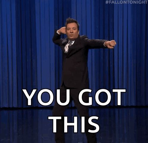 A Man In A Suit And Tie Is Saying " You Got This " GIF