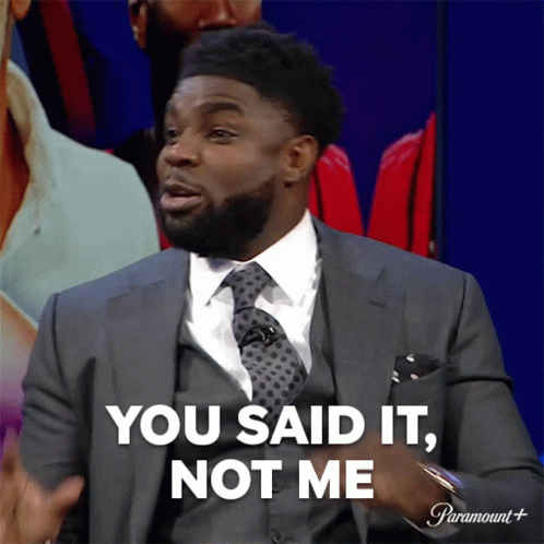 A Man In A Suit And Tie Is Saying You Said It Not Me GIF