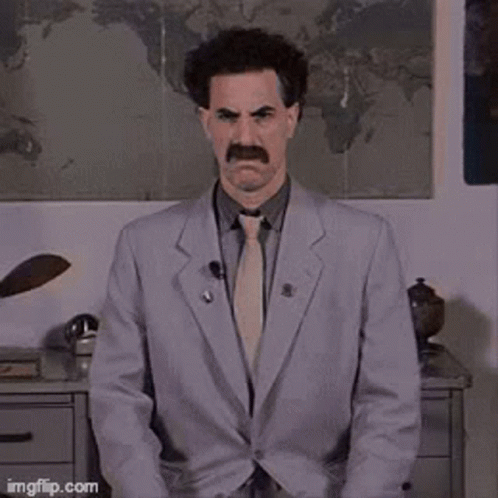 A Man In A Suit And Tie Is Sitting In Front Of A Map And Says No ! GIF