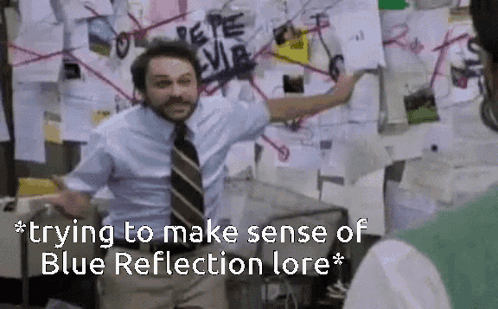 A Man In A Suit And Tie Is Standing In Front Of A Bulletin Board With Papers On It . GIF
