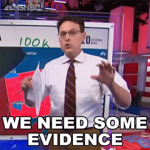 A Man In A Suit And Tie Is Standing In Front Of A Map And Says We Need Some Evidence GIF
