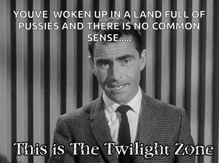 A Man In A Suit And Tie Is Standing In Front Of A Striped Wall And Talking . GIF