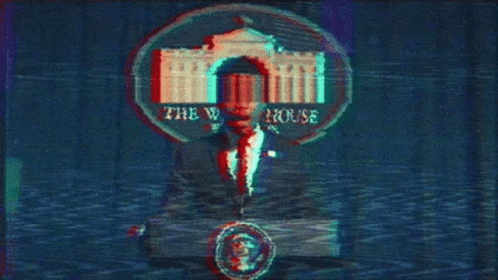 A Man In A Suit And Tie Is Standing In Front Of A White House And Says `` Deal With It '' . GIF